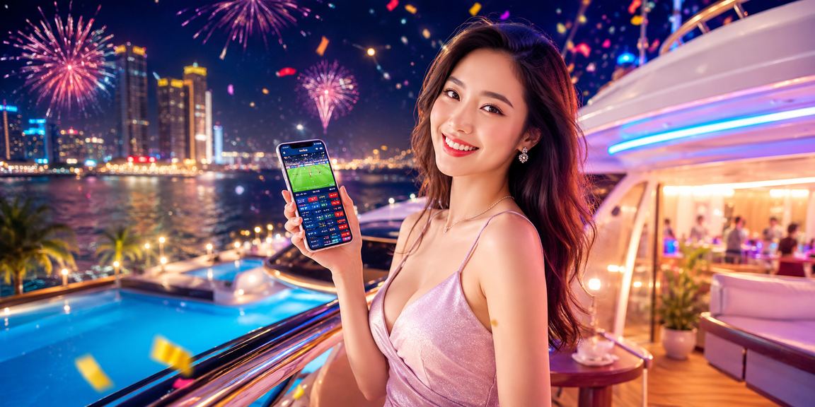 Người chơi trải nghiệm casino di động ban đêm tại Nha Trang với ánh đèn neon