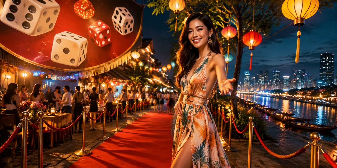 Người chơi xúc xắc tài xỉu trong không khí lễ hội đèn lồng Sài Gòn rực rỡ